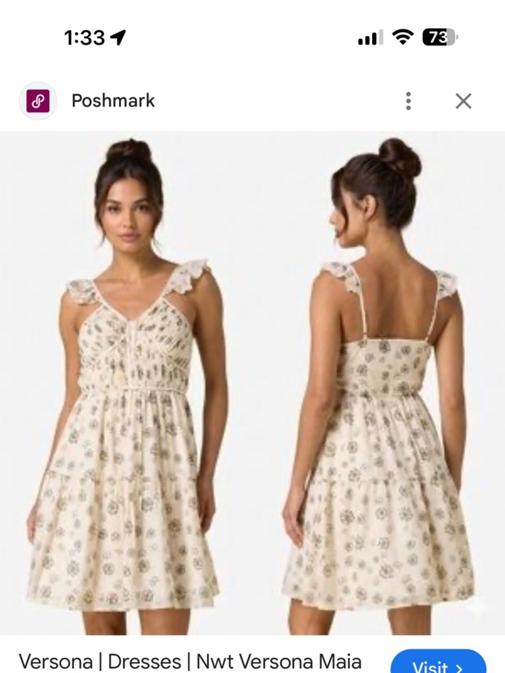 Versona Maia Beige Bohemian Dress Size Small